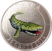 25 Cents - Elizabeth II Tiktaalik, Canada, 2014 reverse image