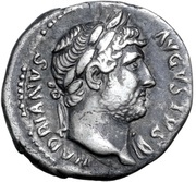 Denarius - Hadrian COS III; Annona obverse image