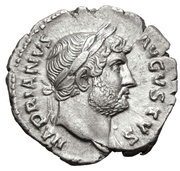 Denarius - Hadrian COS III; Pudicitia obverse image