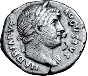 Denarius - Hadrian COS III; Victory obverse image