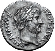 Denarius - Hadrian COS III; Virtus obverse image