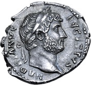 Denarius - Hadrian COS III •; Annona obverse image