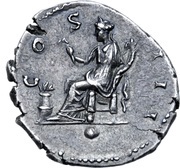 Denarius - Hadrian COS III •; Annona, Rome, 126-127 reverse image