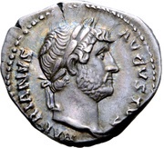 Denarius - Hadrian COS III •; Victory obverse image