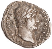 Denarius - Hadrian COS III •; Virtus obverse image