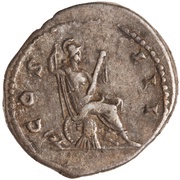 Denarius - Hadrian COS III; Virtus, Rome, 128-129 reverse image