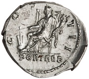 Denarius - Hadrian COS III FORT RED; Fortuna, Rome, 128-129 reverse image