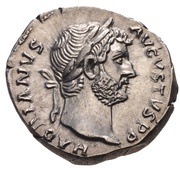 Denarius - Hadrian COS III; Aequitas and Moneta obverse image