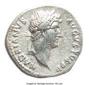 Denarius - Hadrian CLEMENTIA AVG COS III; Clementia obverse image