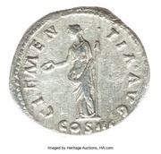 Denarius - Hadrian CLEMENTIA AVG COS III; Clementia, Rome, 128-129 reverse image