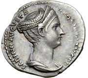 Denarius - Sabina Vesta obverse image