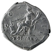 Denarius - Hadrian COS III FORT RED; Fortuna, Rome, 128-130 reverse image
