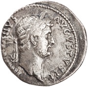 Denarius - Hadrian COS III; Genius obverse image