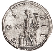 Denarius - Hadrian COS III; Genius, Rome, 128-130 reverse image