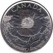 25 Cents - Elizabeth II Remembrance, Canada, 2015 reverse image