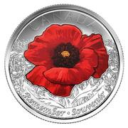 25 Cents - Elizabeth II Remembrance; colored, Canada, 2015 reverse image