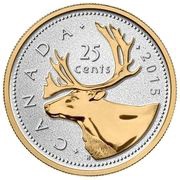25 Cents - Elizabeth II The Caribou, Canada, 2015 reverse image