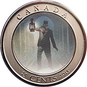 25 Cents - Elizabeth II Haunted Canada; Brakeman, Canada, 2015 reverse image