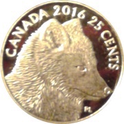 25 Cents - Elizabeth II Traditional Arctic Fox reverse image