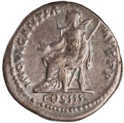 Denarius - Hadrian INDVLGENTIA AVG P P COS III; Indulgentia, Rome, 129-130 reverse image