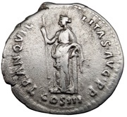 Denarius - Hadrian TRANQVILLITAS AVG P P COS III; Tranquillitas, Rome, 129-130 reverse image