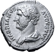 Denarius - Hadrian CLEMENTIA AVG COS III P P; Clementia obverse image