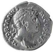 Denarius - Hadrian COS III PP FORT RED; Fortuna obverse image