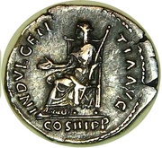 Denarius - Hadrian INDVLGENTIA AVG COS III P P; Indulgentia, Rome, 129-130 reverse image