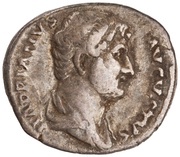 Denarius - Hadrian ROMA FELIX COS III P P; Roma obverse image