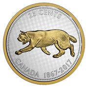 25 Cents - Elizabeth II Le lynx roux, Canada, 2017 reverse image