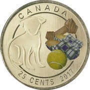25 Cents - Elizabeth II Dog, Canada, 2017 reverse image