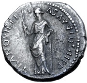 Denarius - Hadrian TRANQVILLITAS AVG COS III P P; Tranquillitas, Rome, 129-130 reverse image