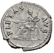 Denarius - Hadrian PIETAS AVG; Pietas, Rome, 130 reverse image