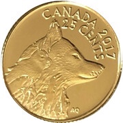 25 Cents - Elizabeth II Inuit Arctic Fox, Canada, 2017 reverse image