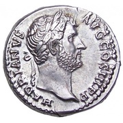 Denarius - Hadrian ROMVLO CONDITORI; Romulus obverse image