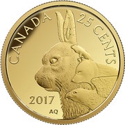 25 Cents - Elizabeth II Inuit Arctic Hare, Canada, 2017 reverse image