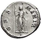 Denarius - Hadrian GERMANIA; Germania, Rome, 130-133 reverse image