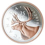 25 Cents - Elizabeth II Le caribou, Canada, 2018 reverse image