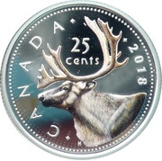 25 Cents - Elizabeth II Colored, Canada, 2018 reverse image