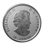 25 Cents - Elizabeth II Heraldic emblems of Quebec obverse image