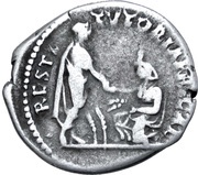 Denarius - Hadrian RESTITVTORI AFRICAE; Africa, Rome, 130-133 reverse image