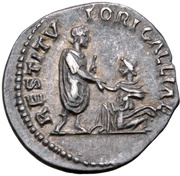 Denarius - Hadrian RESTITVTORI GALLIAE; Gallia, Rome, 130-133 reverse image