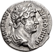 Denarius - Hadrian RESTITVTORI HISPANIAE; Hispania obverse image