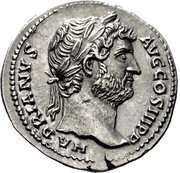 Denarius - Hadrian RESTITVTORI HISPANIAE; Hispania obverse image