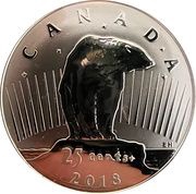 25 Cents In the name of George VI; Polar Bear, Canada, 2018 reverse image