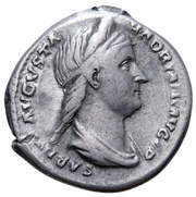 Denarius - Sabina CONCORDIA AVG; Concordia and Spes obverse image