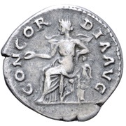 Denarius - Sabina CONCORDIA AVG; Concordia and Spes, Rome, 130-133 reverse image
