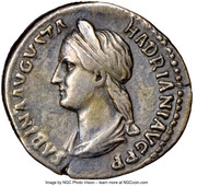Denarius - Sabina CONCORDIA AVG; Concordia and Spes obverse image