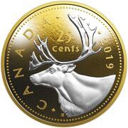 25 Cents - Elizabeth II Le caribou, Canada, 2019 reverse image