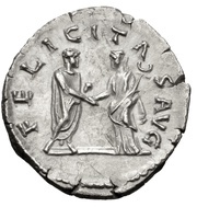 Denarius - Hadrian FELICITAS AVG; Felicitas, Rome, 133-135 reverse image